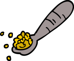 dessin animé doodle cuillère de céréales png