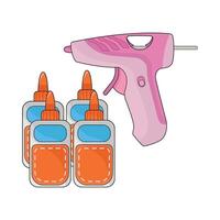 illustration of glue and glue gun vector