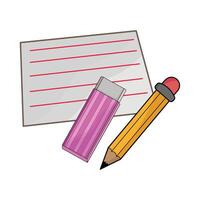 illustration of pencil and eraser vector