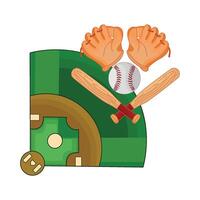 illustration of baseball field vector