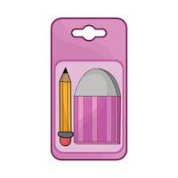 illustration of eraser and pencil package vector