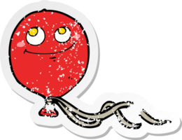 retro distressed sticker of a cartoon balloon png