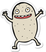 klistermärke av en tecknad glad potatis png