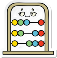 sticker of a cute cartoon abacus png