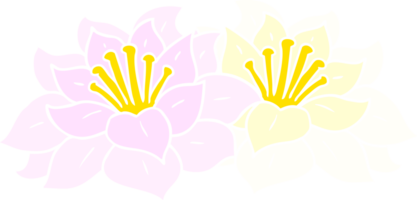flores de desenhos animados de estilo de cor plana png