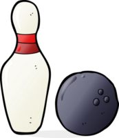 bowlingcartoon met tien pinnen png