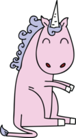 main tiré excentrique dessin animé Licorne png