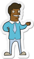 sticker of a cartoon salesman png