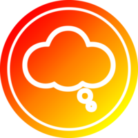 trodde bubbla cirkulär ikon med värma lutning Avsluta png
