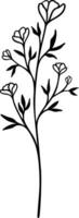 flor línea arte, botánico floral vector ilustración