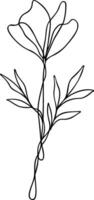 Flower Line Art, Continuous Line Floral Design vector