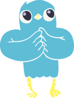 pájaro de dibujos animados de ilustración de color plano con plan png