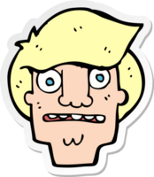 sticker of a cartoon shocked face png