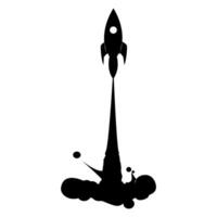 silhouette of the rocket rising. business start vector