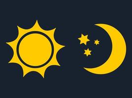 Sun and moon icon vector