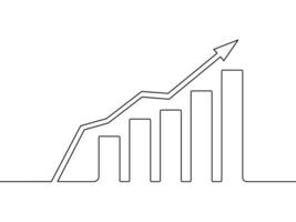 Drawing continuous lines of bar and arrow charts vector