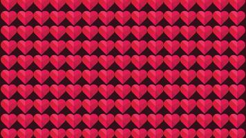 Abstract heart shape spreading pink and red contrast background. vector