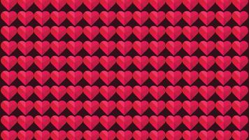 Abstract heart shape spreading pink and red contrast background. vector