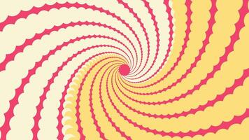 Abstract spiral wavy line urgency vortex round pink color background. vector