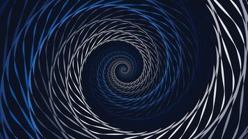 Abstarct spiral vortex style spinning round symbol background in dark blue color. vector