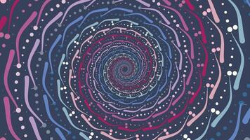 Abstract spiral round spinning vortex wavy line urgency data cycle background. vector