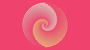 Abstract spiral wavy line urgency vortex round pink color background. vector