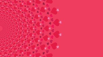 Abstract heart shape spreading pink and red contrast background. vector