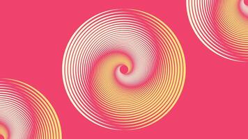 Abstract spiral wavy line urgency vortex round pink color background. vector