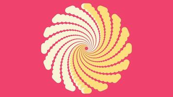 Abstract spiral wavy line urgency vortex round pink color background. vector