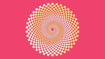 Abstract spiral wavy line urgency vortex round pink color background. vector