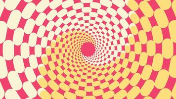 Abstract spiral wavy line urgency vortex round pink color background. vector