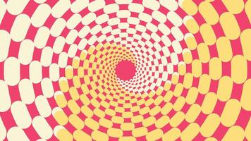 Abstract spiral wavy line urgency vortex round pink color background. vector