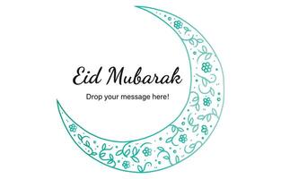 Eid Mubarak beautiful theme background of light teal color with vector