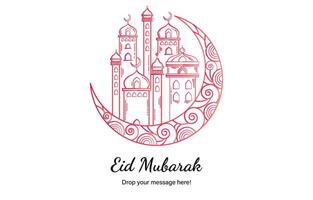 Eid Mubarak beautiful theme background of Maroon color with vector