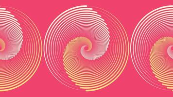 Abstract spiral wavy line urgency vortex round pink color background. vector