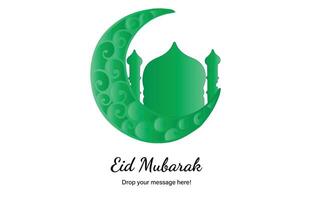 Eid Mubarak beautiful theme background of Green gradient color with vector