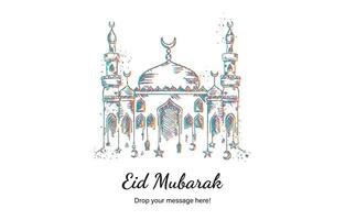 Eid Mubarak beautiful theme background of summer multicolor with vector