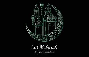 Eid Mubarak beautiful theme background of broccoli color with vector