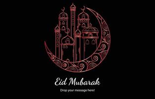 Eid Mubarak beautiful theme background of Red pepper color with vector
