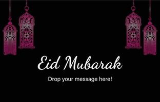 Eid Mubarak beautiful theme background of Magenta color with vector