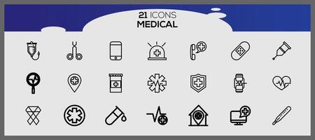 Pack of medical icons. Health icons set. Medical icons pack. vector