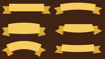 Abstract simple wavy line ribbon in yellow vector