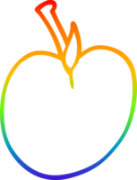 rainbow gradient line drawing of a cartoon of an apple png