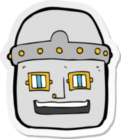 pegatina de una cabeza de robot de dibujos animados png