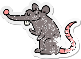 distressed sticker of a cartoon rat png