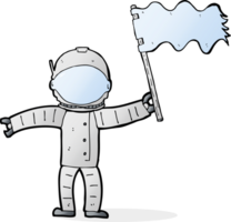 astronauta dos desenhos animados com bandeira png