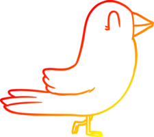 warm gradient line drawing of a cartoon bird png