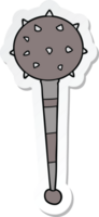 sticker of a cartoon medieval mace png