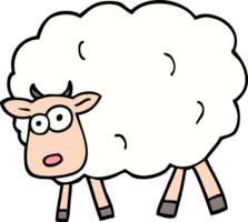 hand drawn doodle style cartoon sheep png