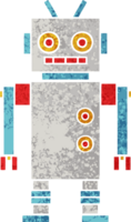 retro illustration style cartoon of a dancing robot png